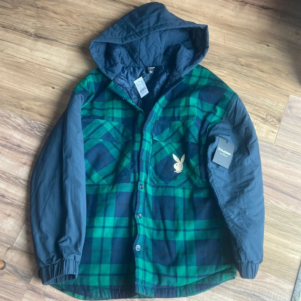 PLAYBOY by Pacsun M/L Plaid Jacket Coat NWT - Picture 1 of 4